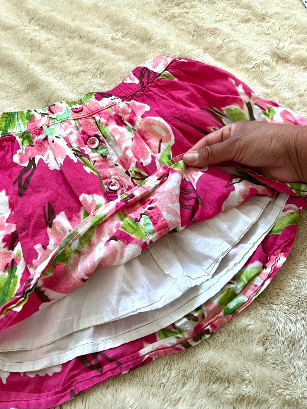 CHEROKEE Girl's Pink Floral Casual Skirt Size 7